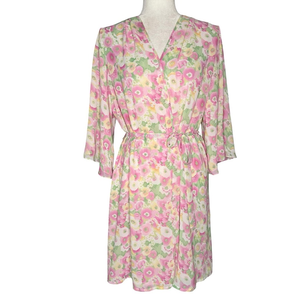 Vintage‎ Oscar de la Renta Pink Label Women's Robe Size M Luxury Classy Romantic